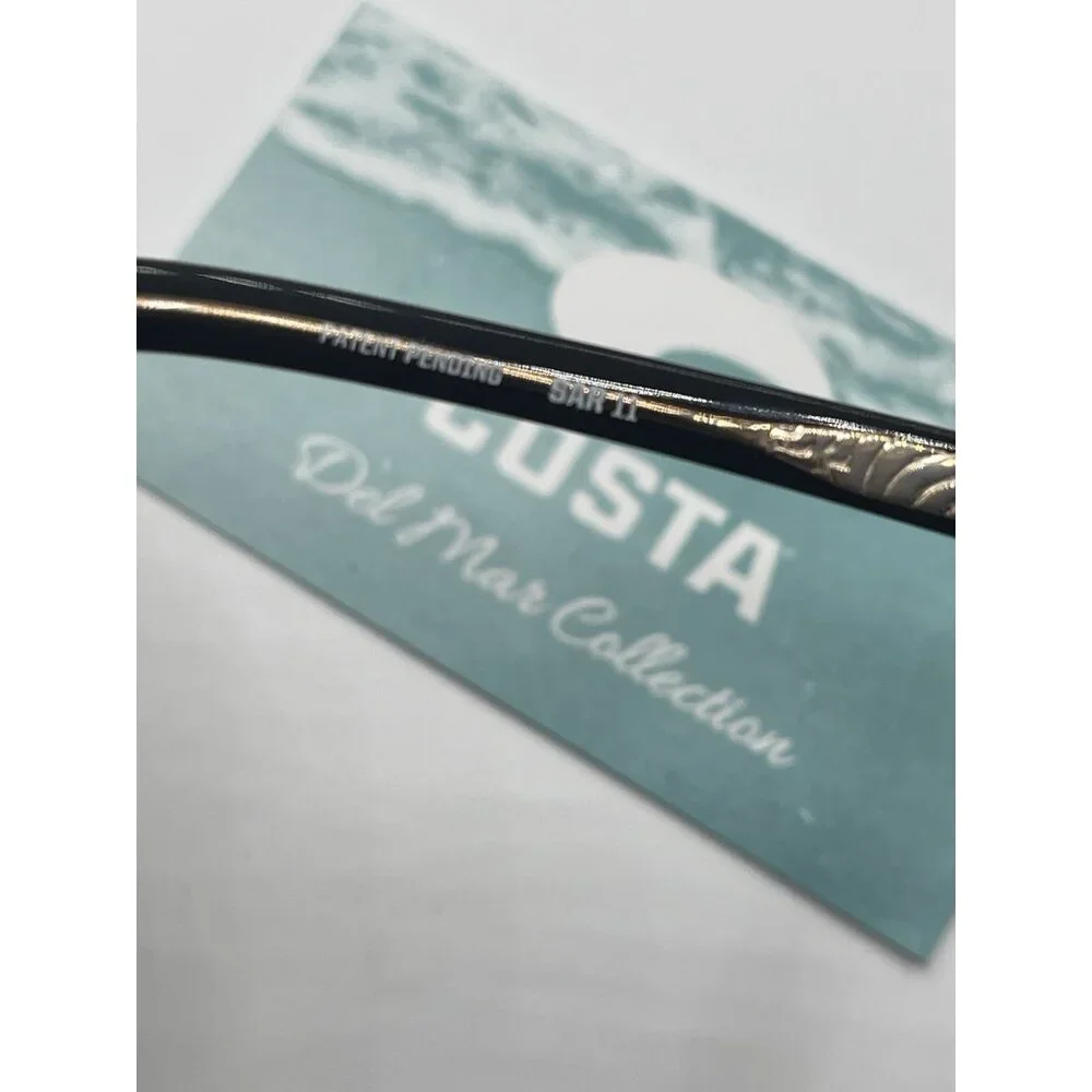 Costa Del Mar Sunglasses SAR‎ 11 Sarasota Shiny Black / Silver Mirror 580G Case